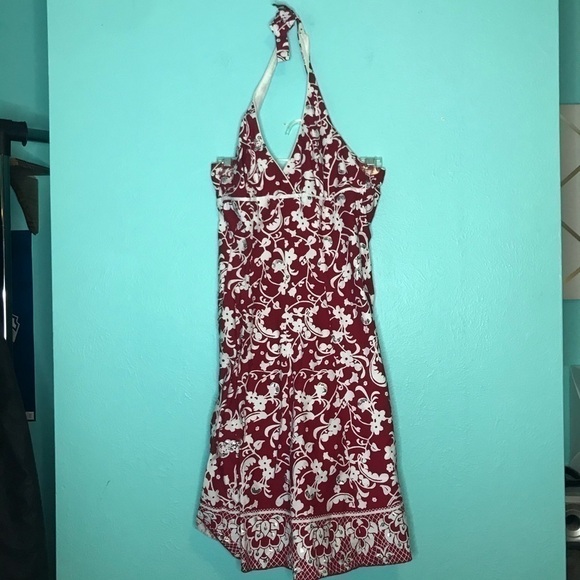 Red and white floral paisley pinup dress y2k - Picture 5 of 5
